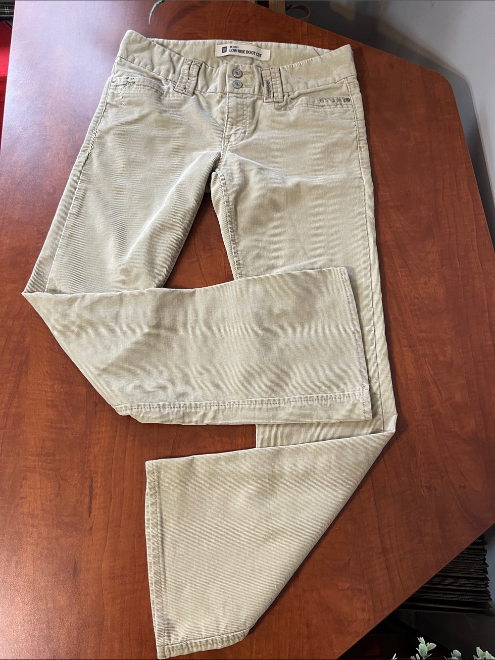 Gap Corduroy Curvy Low Rise Bootcut Khaki Beige Y2K Pants